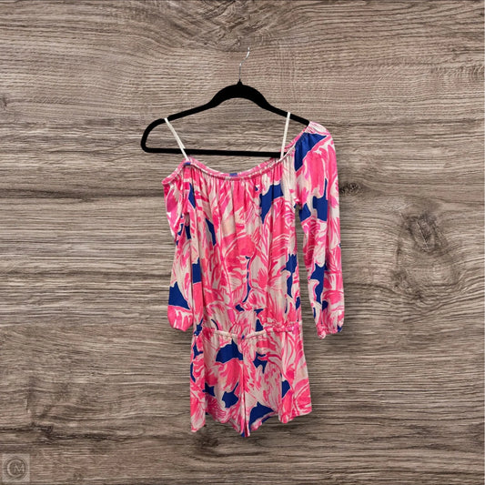 Romper Designer By Lilly Pulitzer In Blue & Pink, Size: S