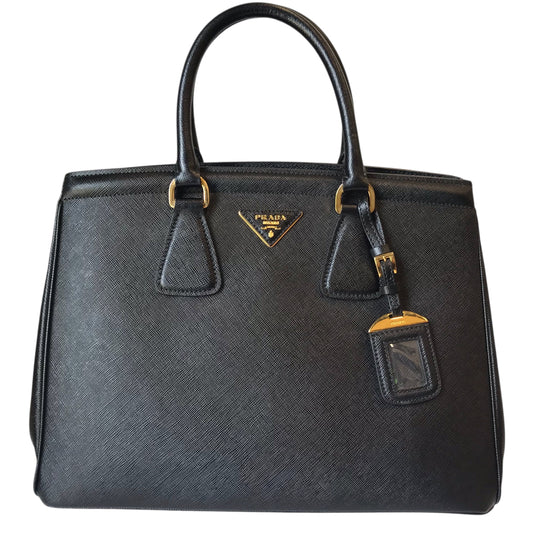 Handbag Luxury Designer By Prada In Black, Size:Medium